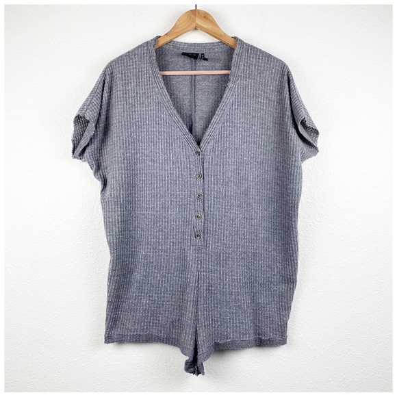 Urban Outfitters Other - Urban Outfitters Out From Under Gray Waffleknit Romper Size Small